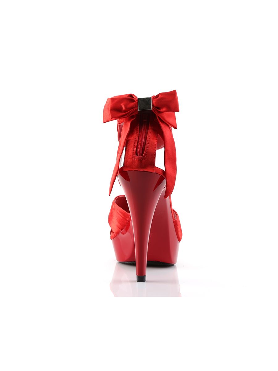 men's red satin bow 5 inch high heel shoes - XDress
