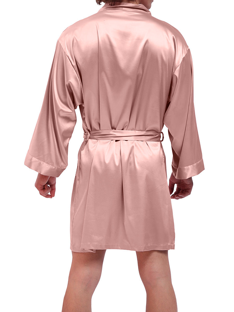 men's pink silk robe - XDress