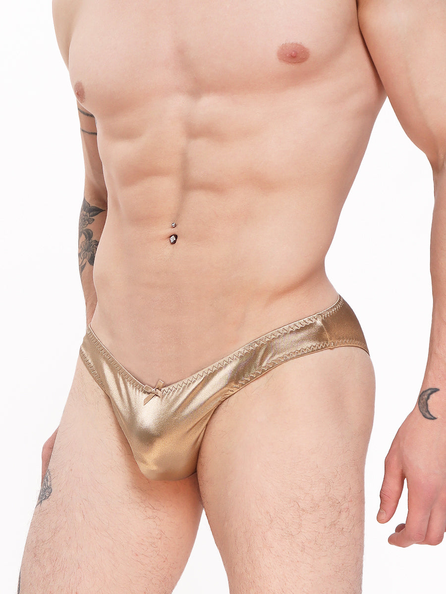 men's gold satin mini panty - XDress