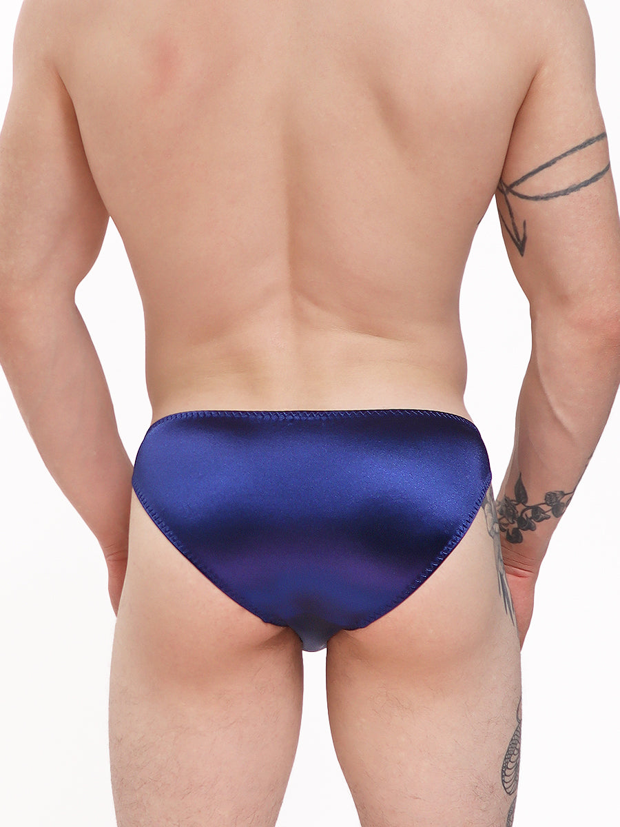 men's navy blue satin micro bikini - XDress