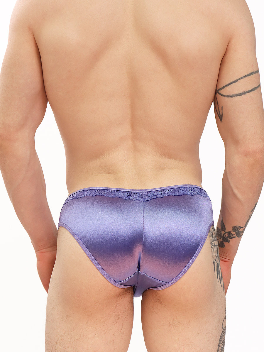 men's purple satin and lace panties - XDress