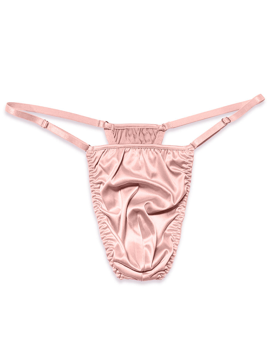 men's pink silk string thong - XDress