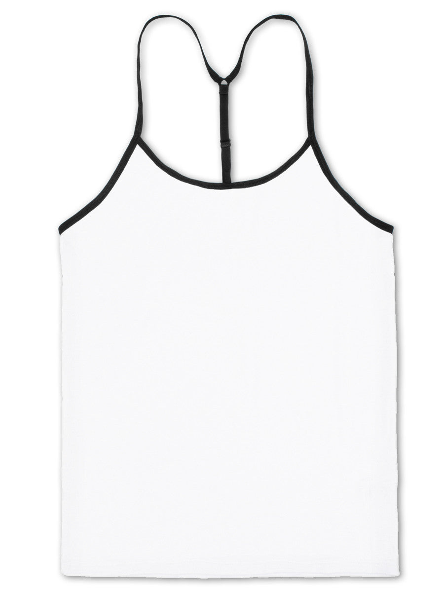 Men's white soft rayon spaghetti strap cami tank top