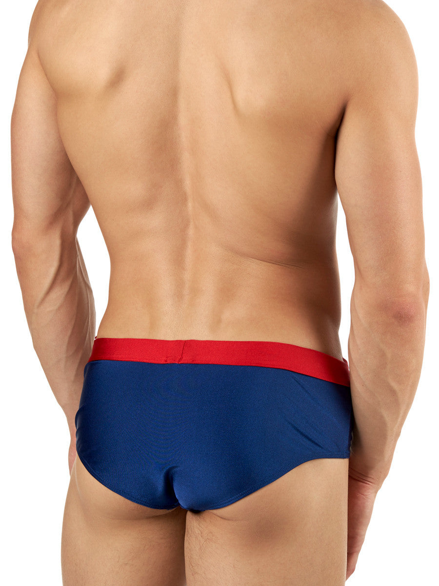 Men's red and blue patriotic daring drawstring swim brief