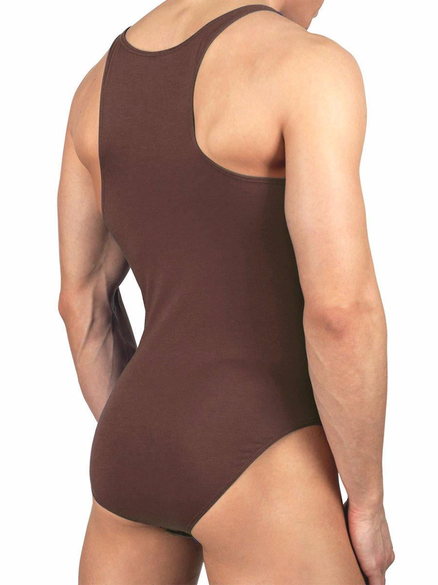 Men's brown rayon bodysuit