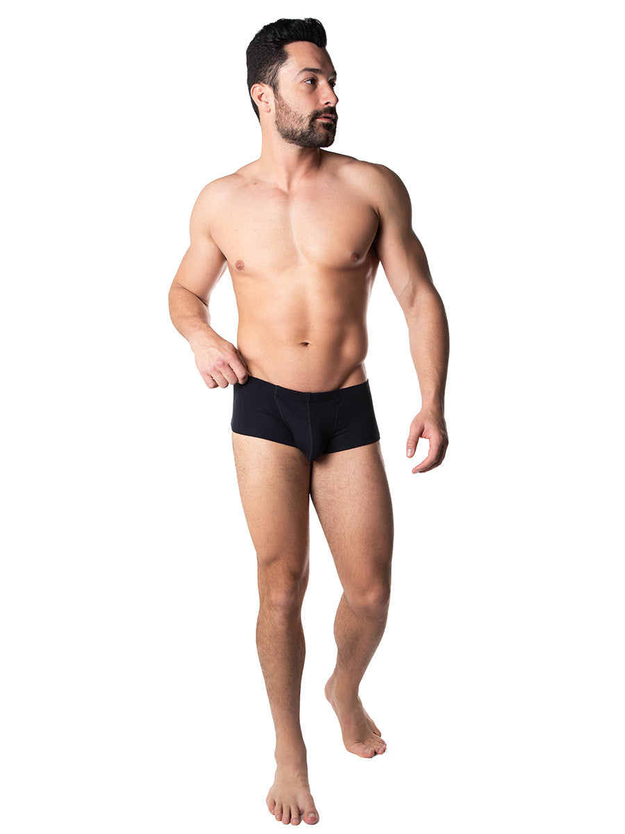 men's black soft ribbed boxer briefs - Body Aware