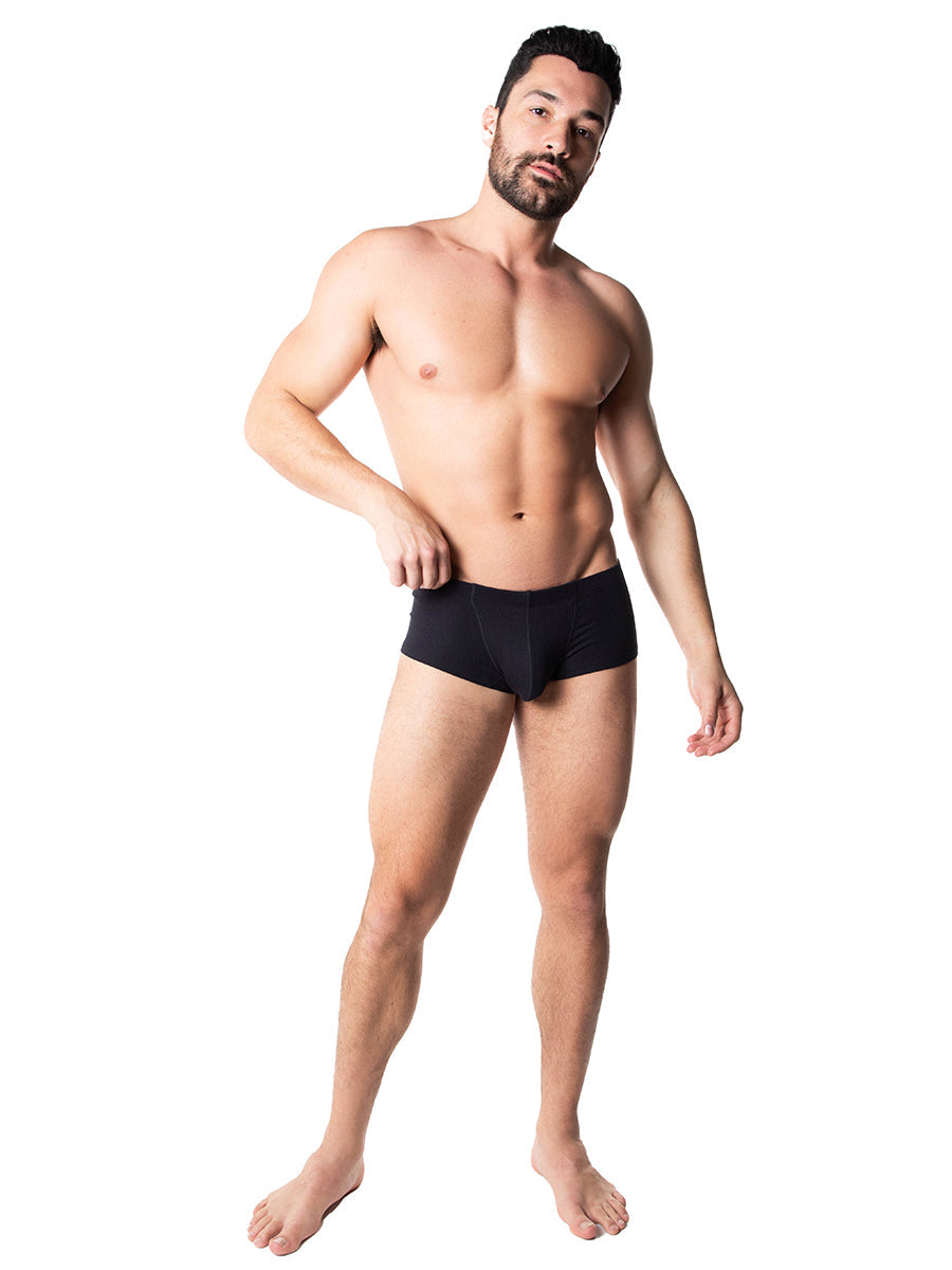 men's black soft ribbed boxer briefs - Body Aware
