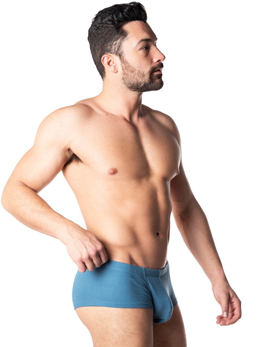 men's blue ribbed boxer briefs - Body Aware