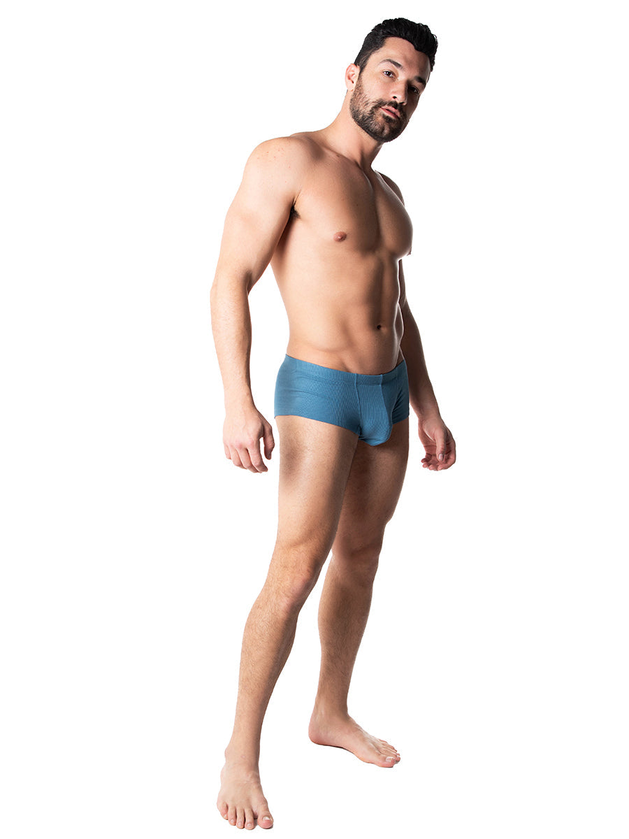 men's blue ribbed boxer briefs - Body Aware