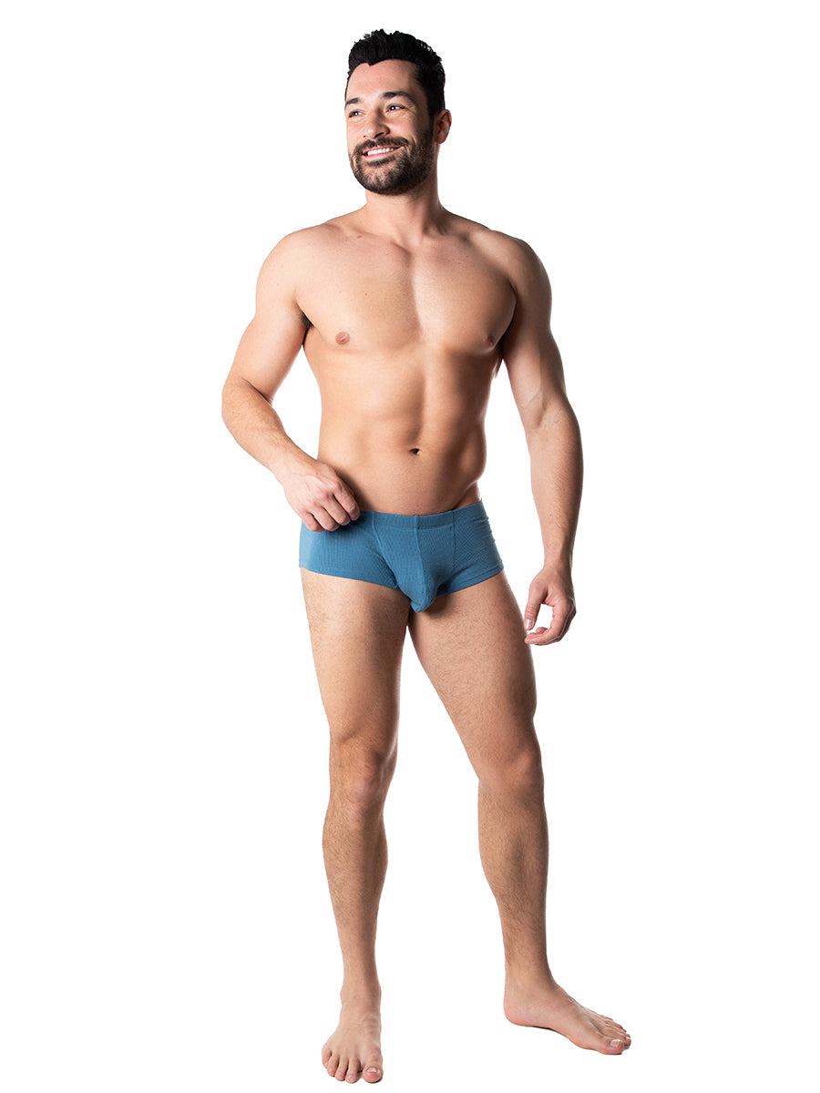 men's blue ribbed boxer briefs - Body Aware