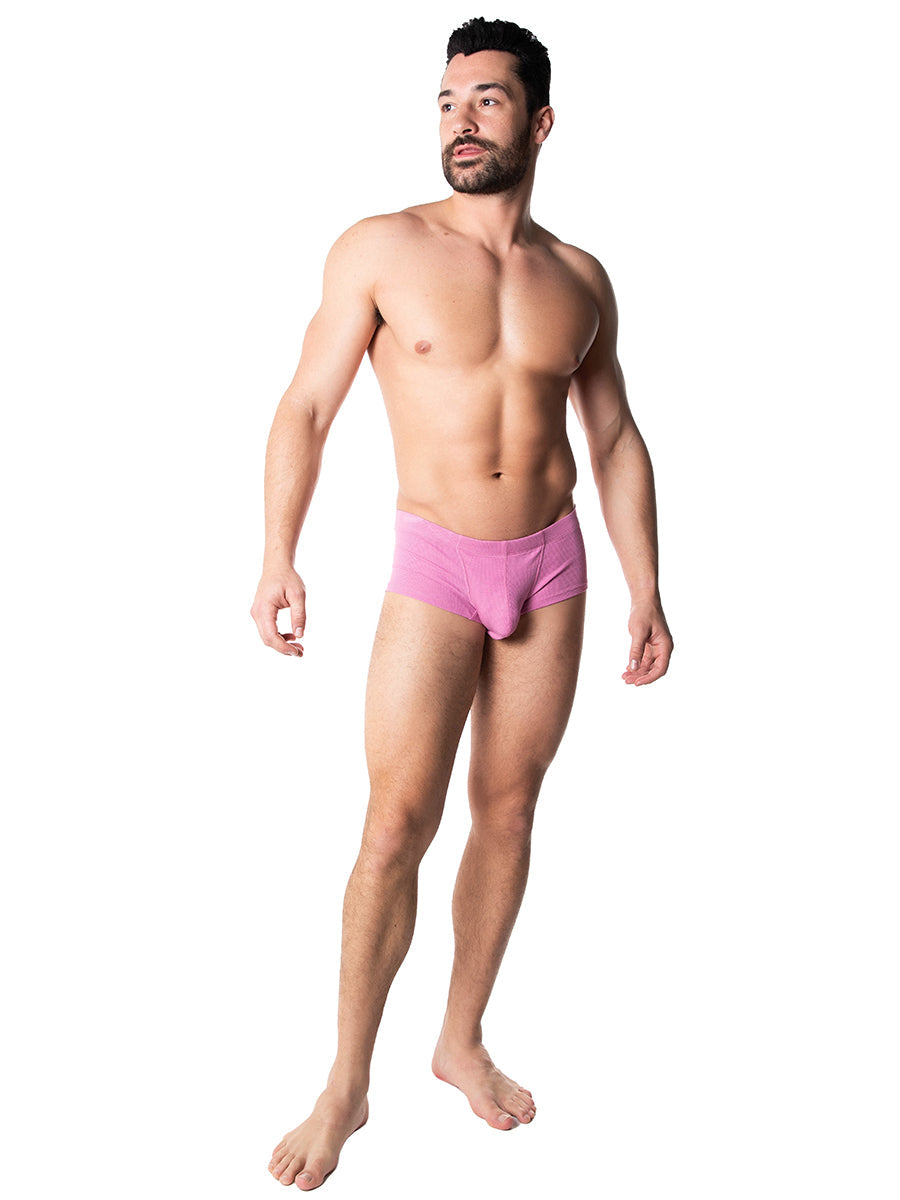 men's pink ribbed boxer briefs - Body Aware