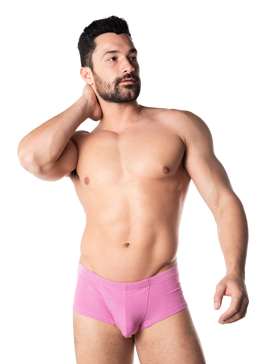 men's pink ribbed boxer briefs - Body Aware