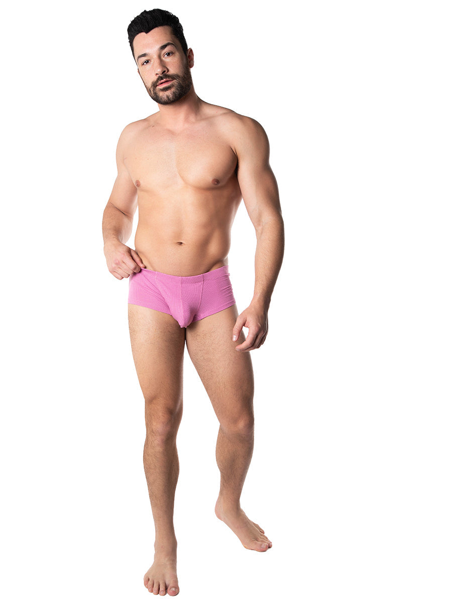 men's pink ribbed boxer briefs - Body Aware