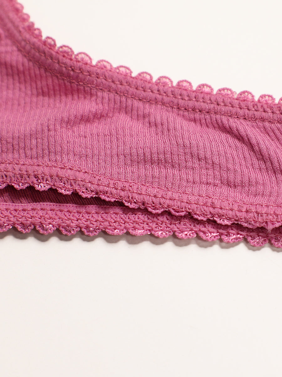 men's pink ribbed picot thong - XDress