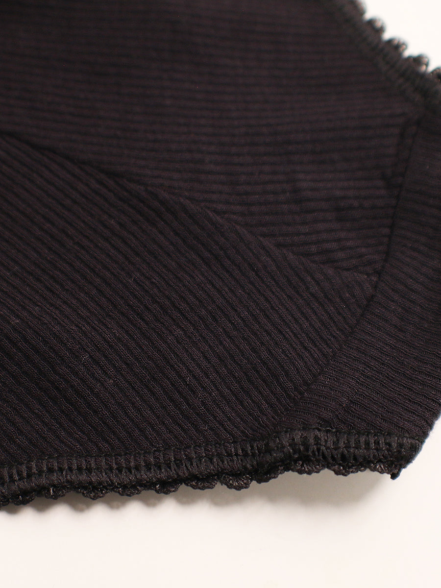men's black ribbed picot briefs - XDress