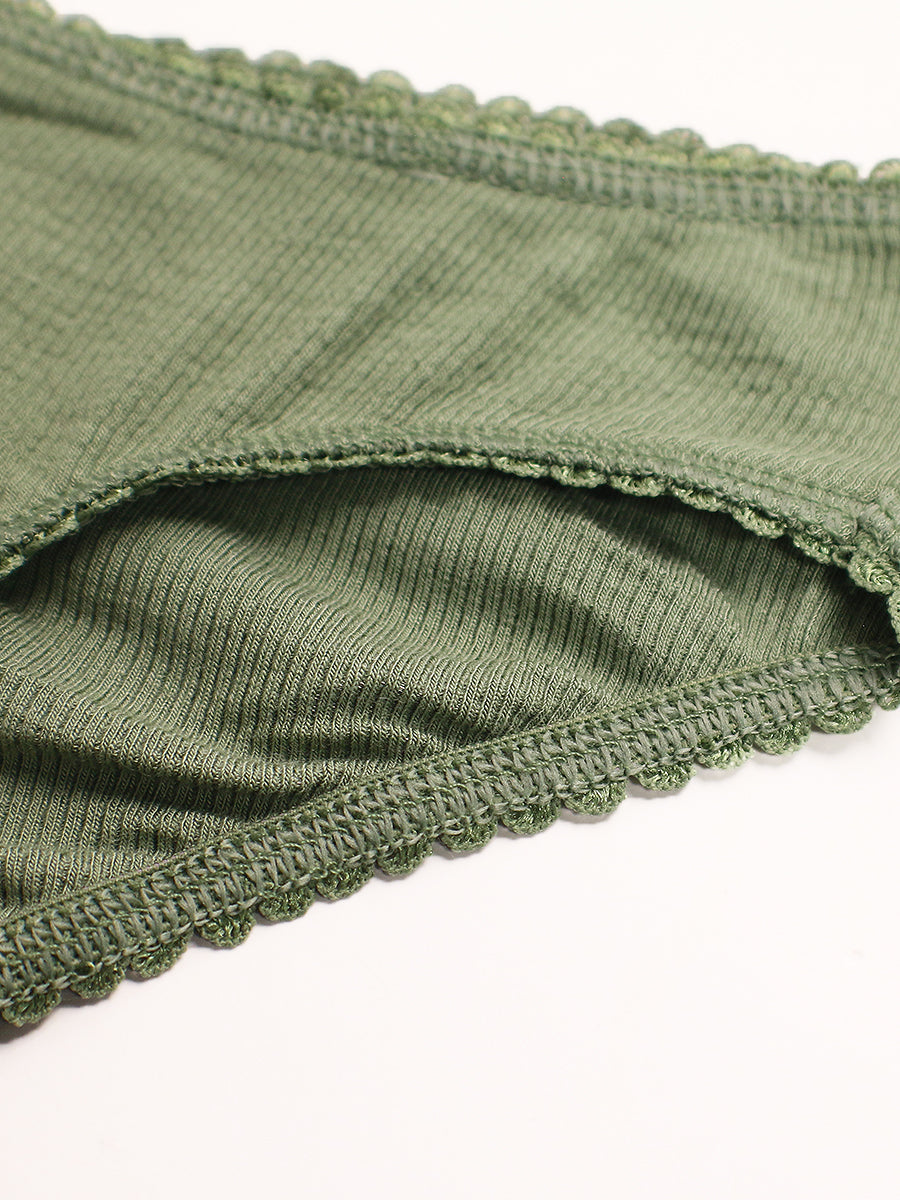 men's green ribbed picot briefs - XDress