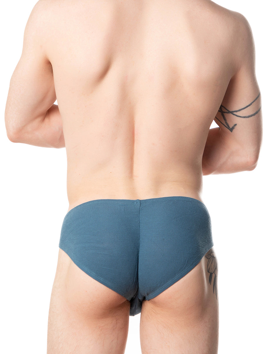men's blue ribbed bikini briefs - XDress