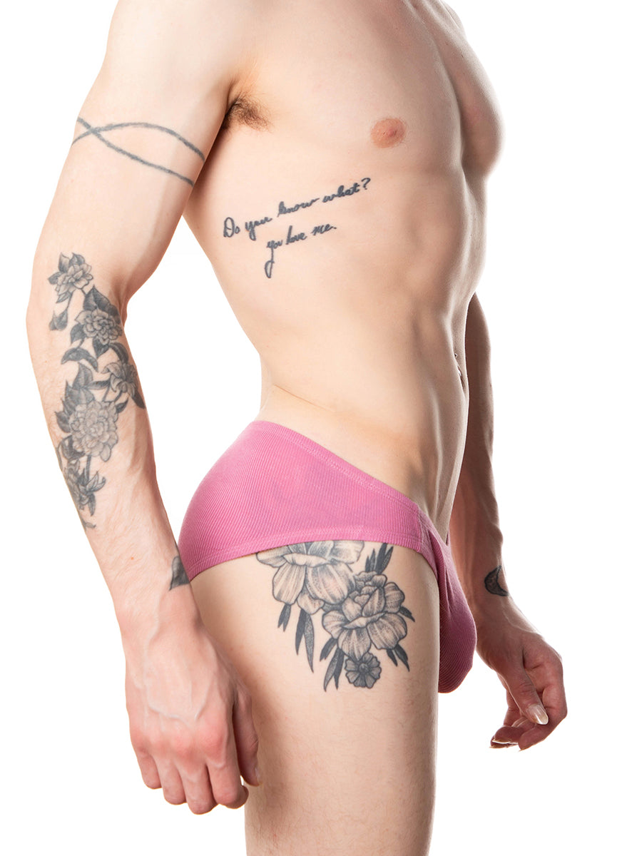 men's pink ribbed panties - XDress