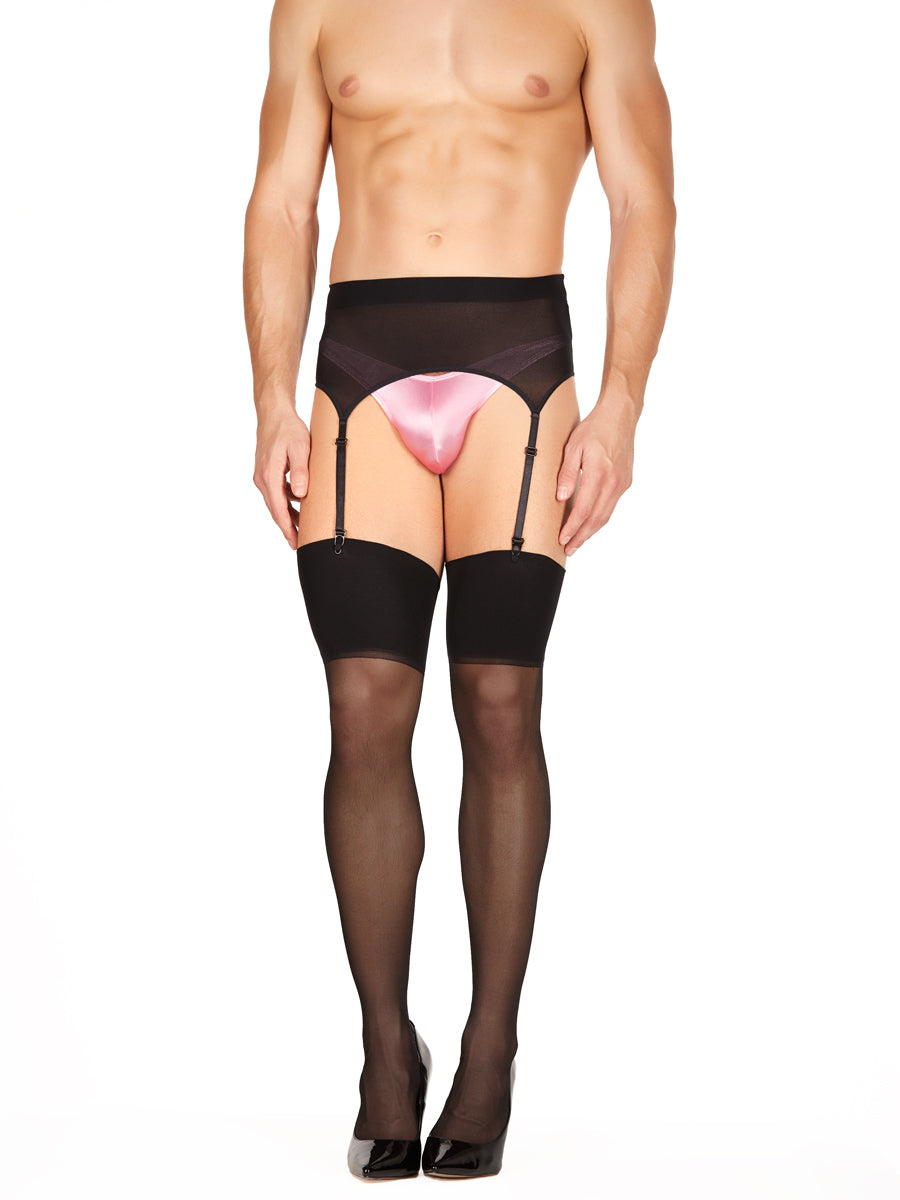 men's black garter belt