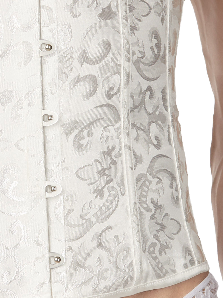 Men's white satin corset