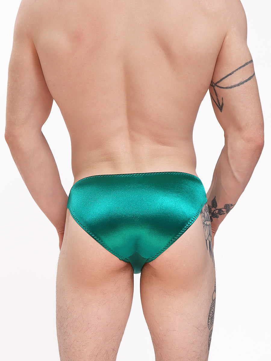 men's green satin briefs - XDress