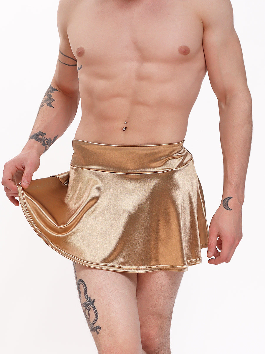 men's gold satin skirt - XDress