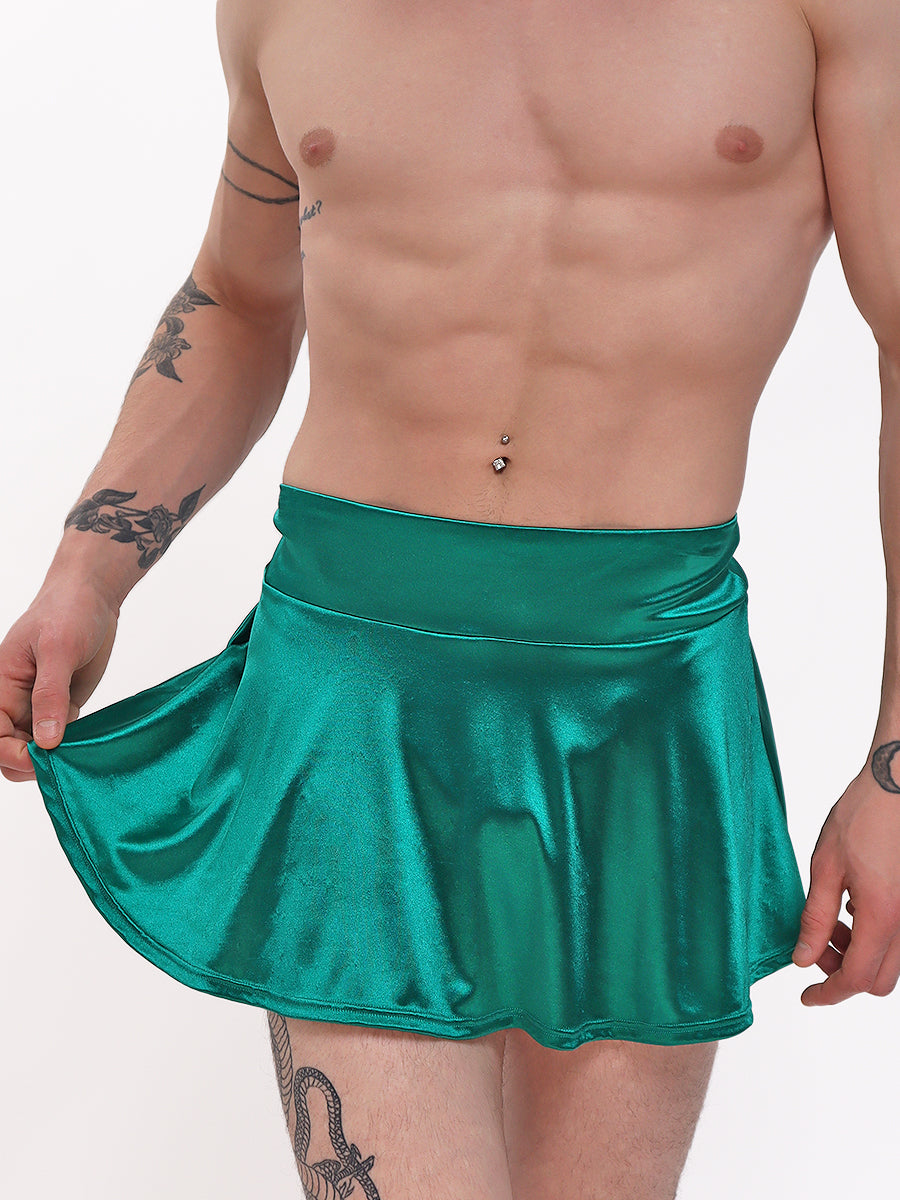 men's green satin skirt - XDress