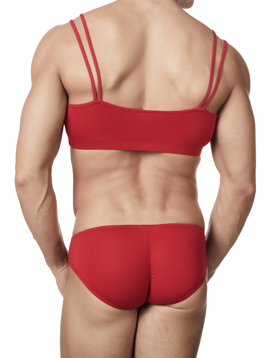 Men's red soft rayon sissy crossdressing bra