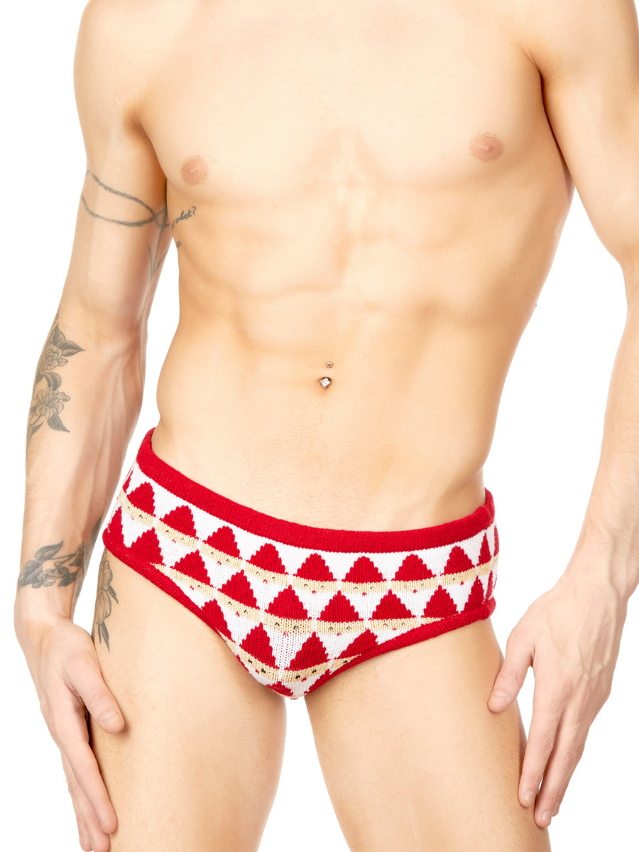 Men's red knitted panty