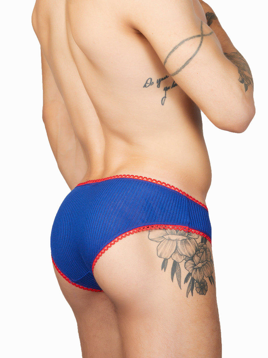 men's blue ribbed panties