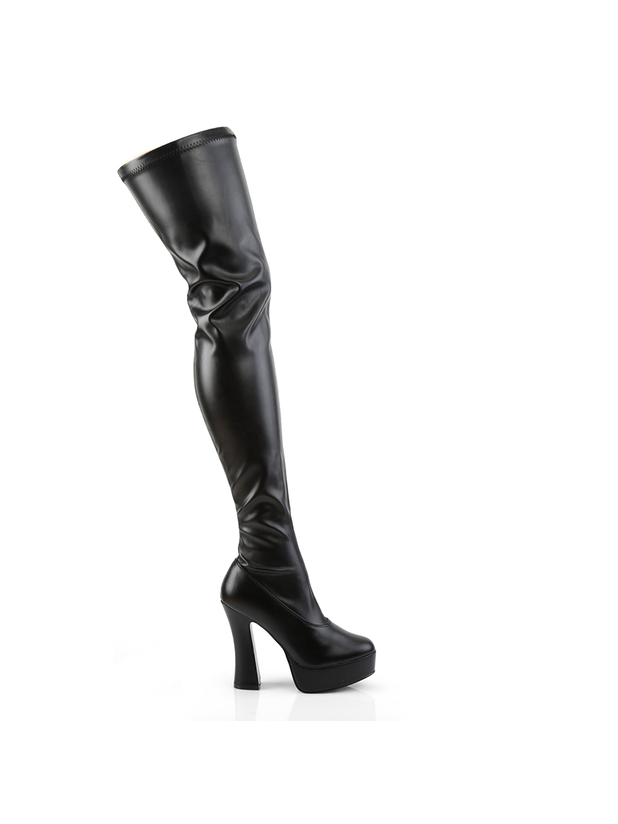 Faux Leather Thigh High Boot