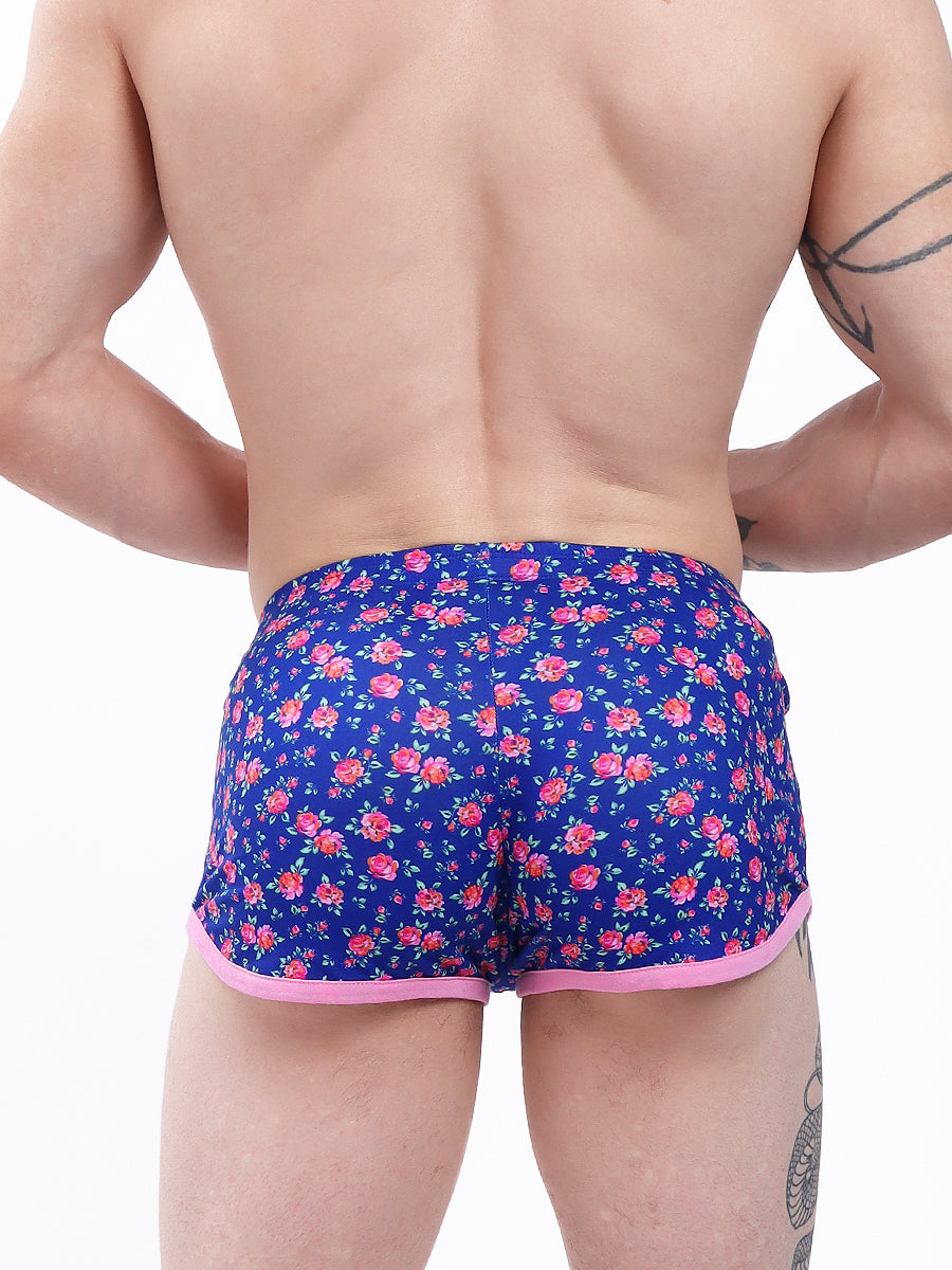 men's blue floral print shorts - XDress