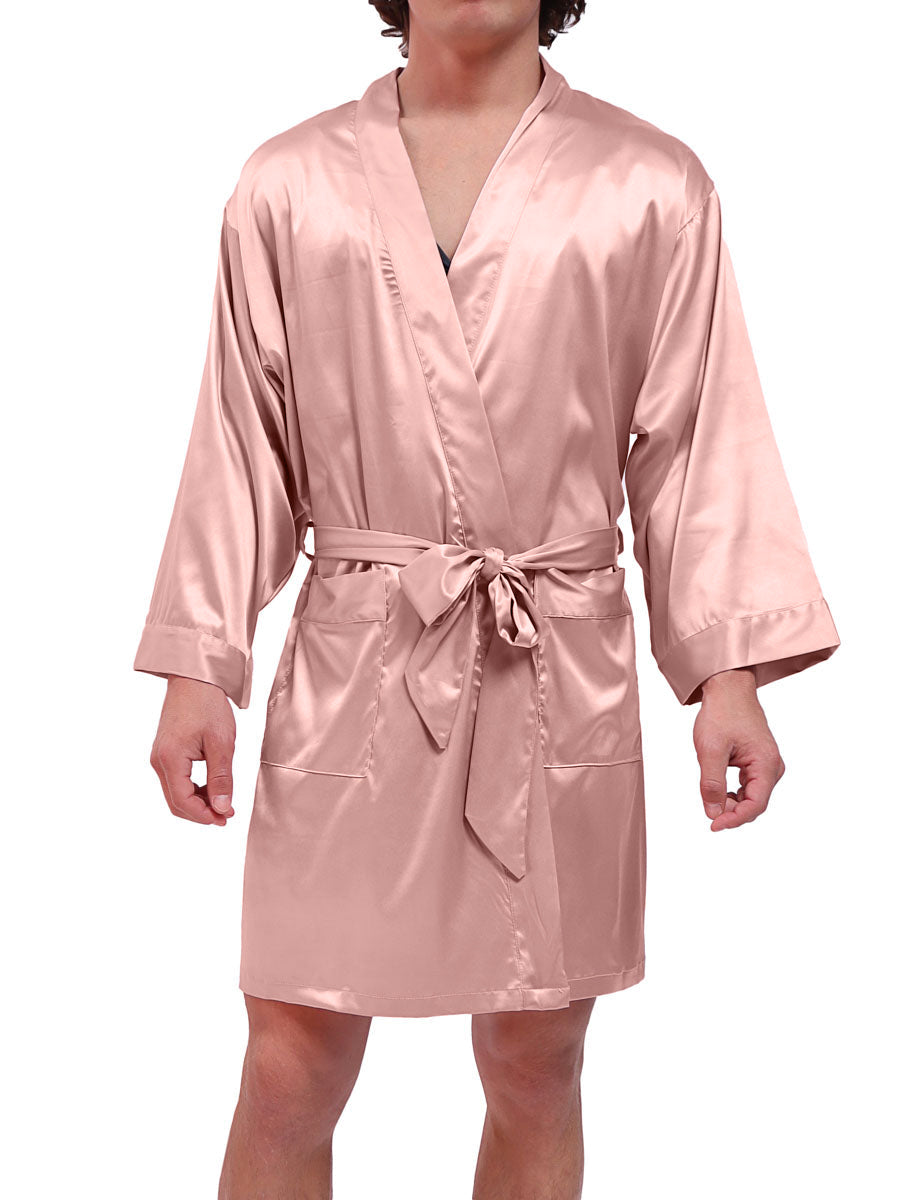 men's pink silk robe - XDress