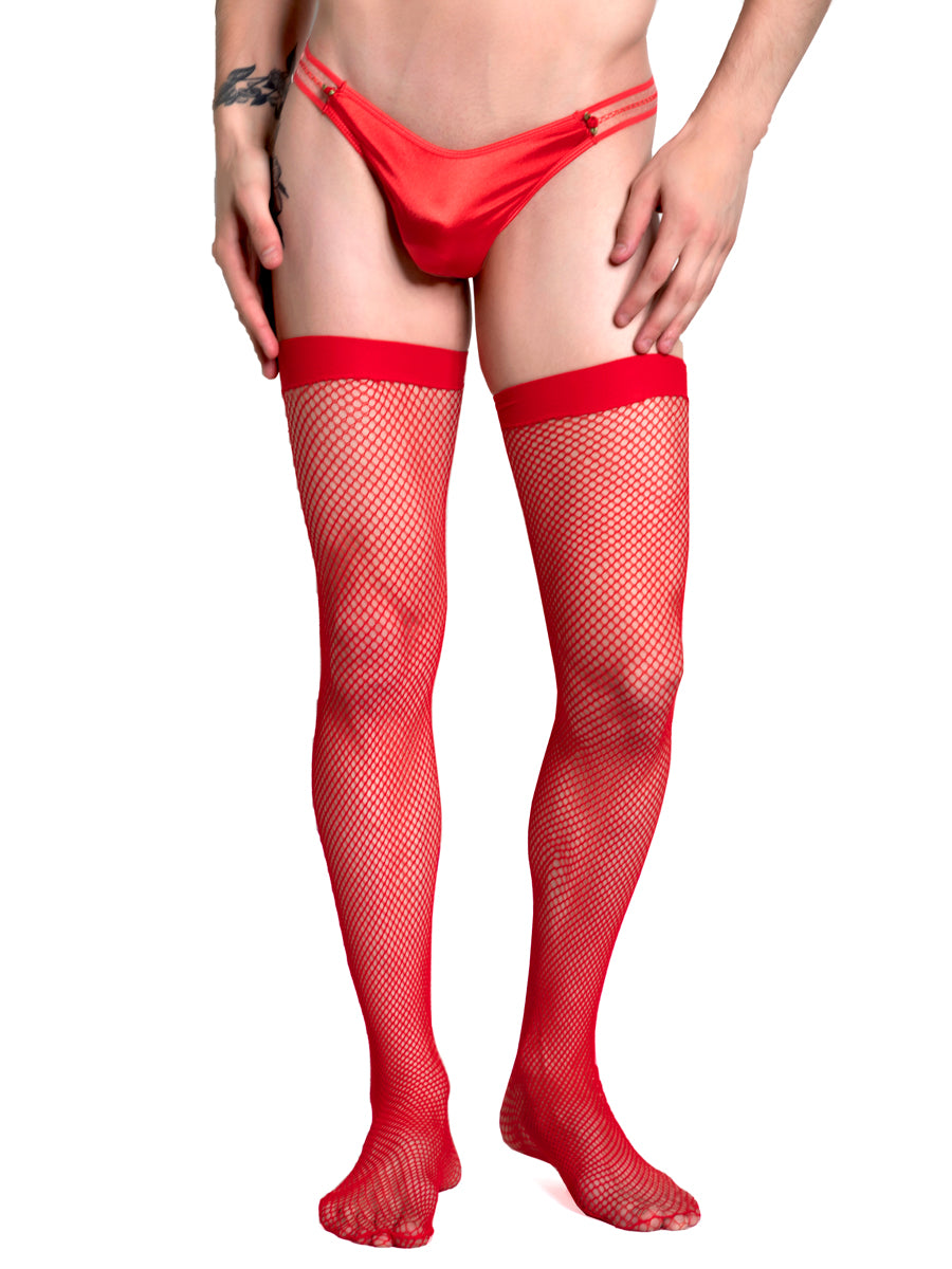Men's Red Fishnet Stockings XDress