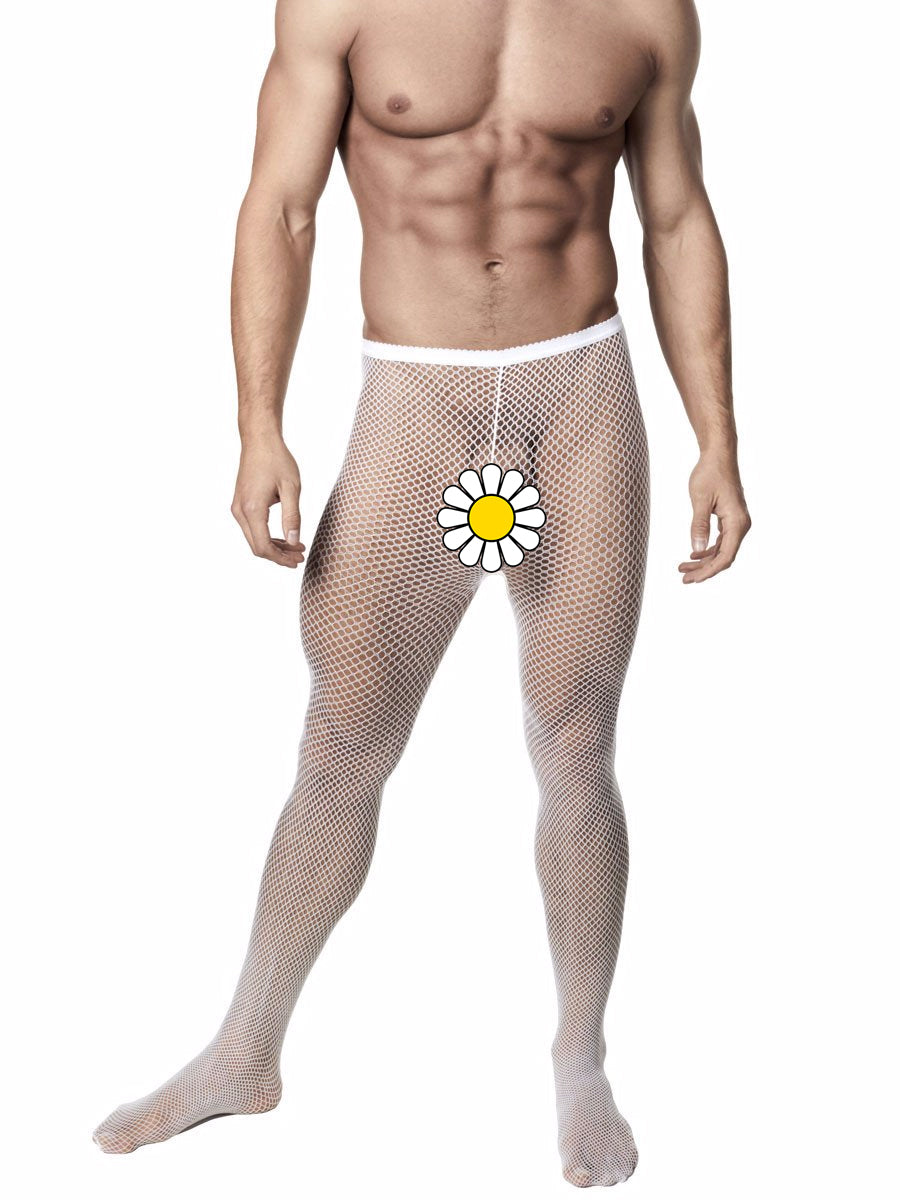 Men's white fishnet tights XDress