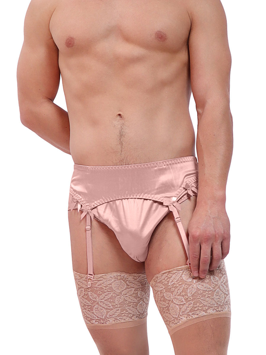 Men's Pink Silk Garter Belt - Sexy Lingerie For Men - XDress Men's Pink Silk Garter Belt - Sexy Lingerie For Men - XDress
