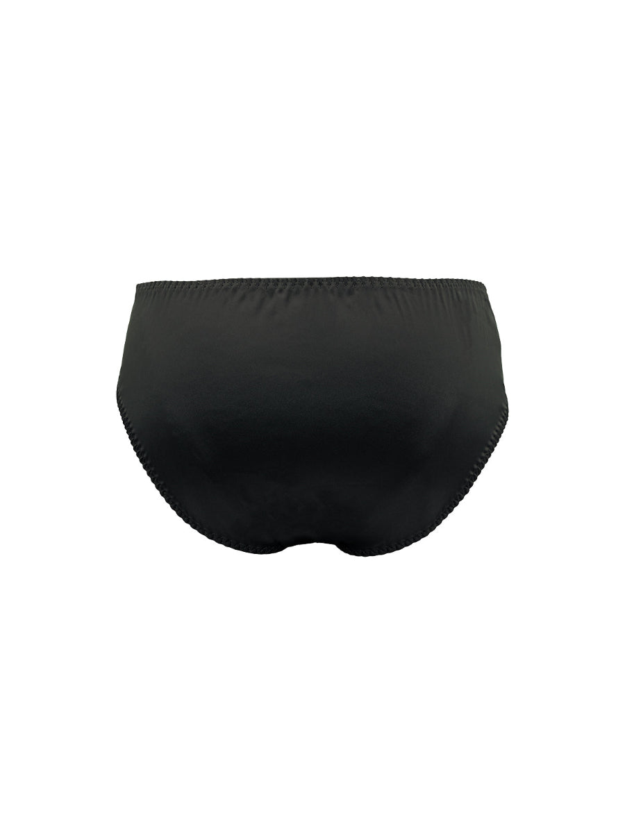 Black men's underwear brief on a white background.