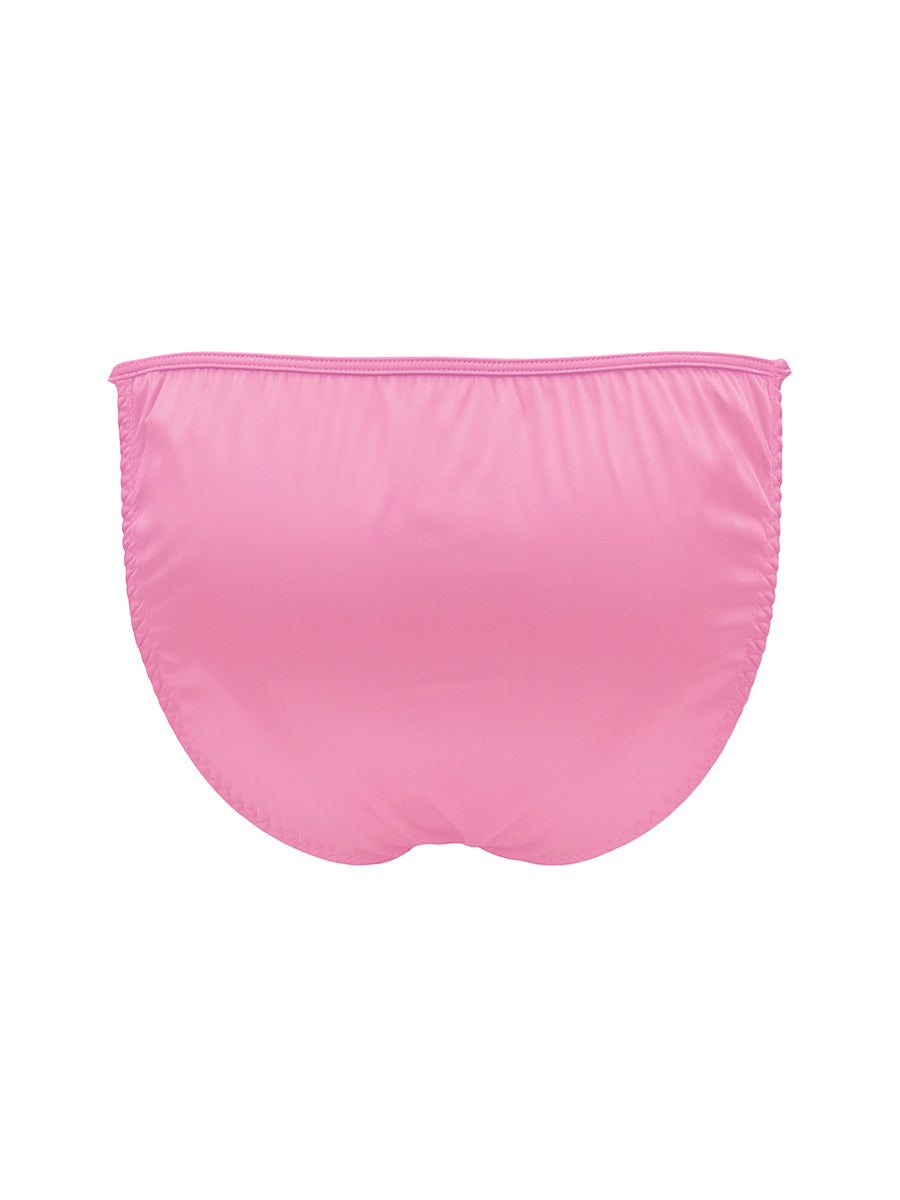 Pink bikini bottom on a white background