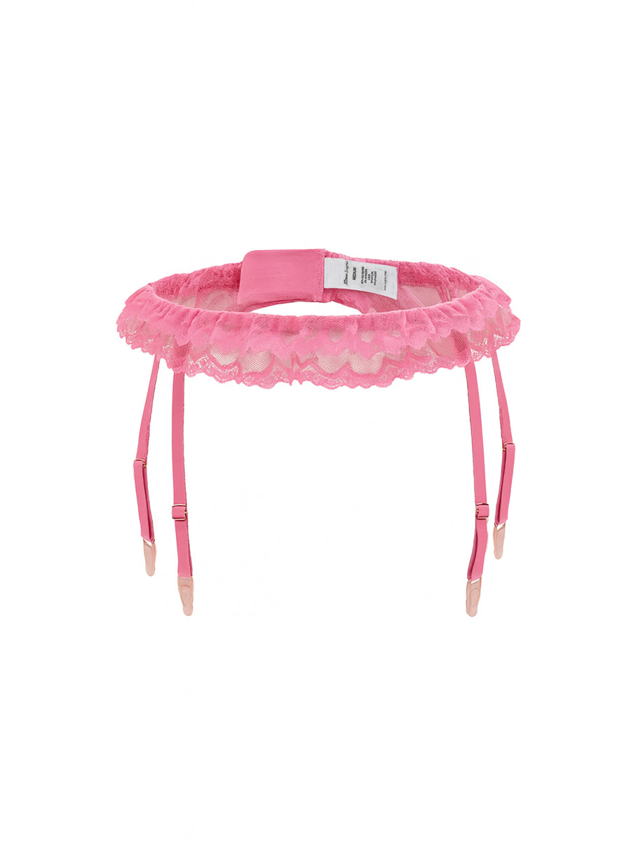 A pink men's garter belt on a white background.