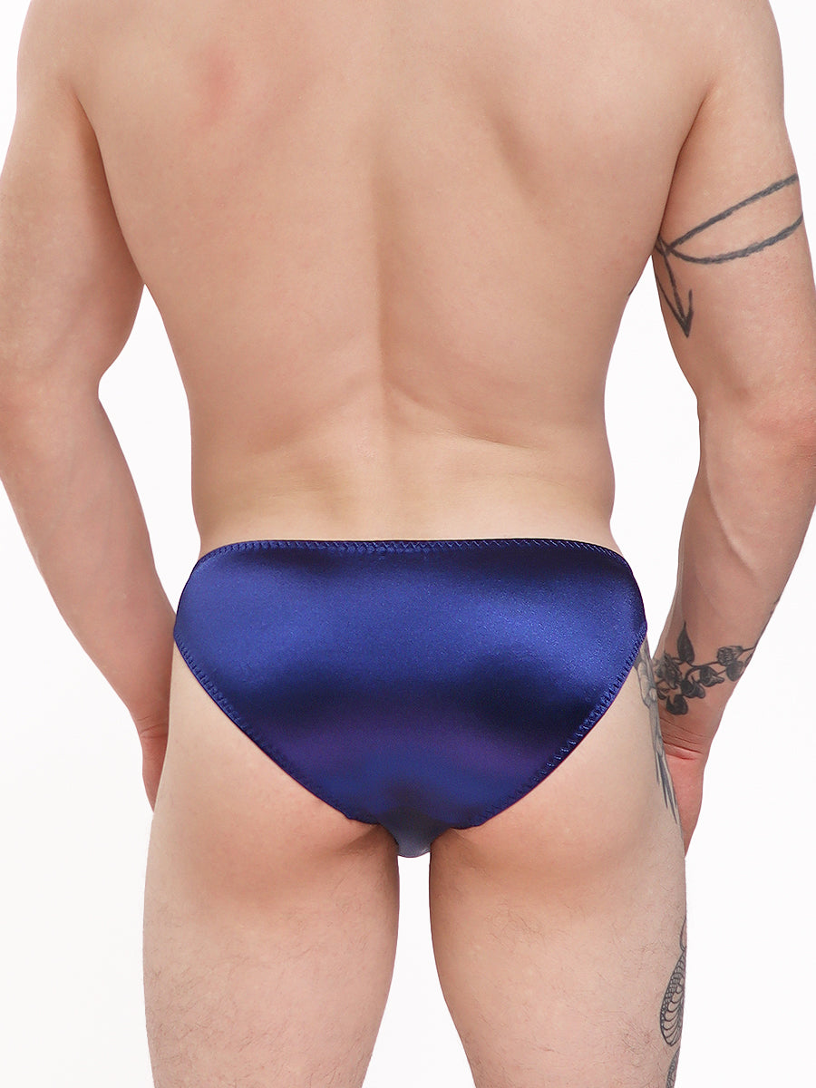 men's navy blue satin micro bikini - XDress