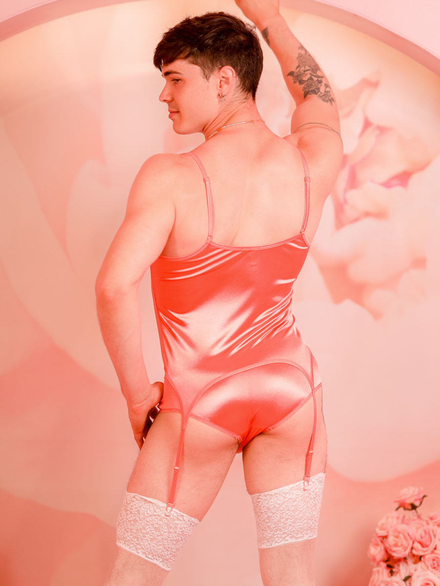 men's peach satin merrywidow - XDress