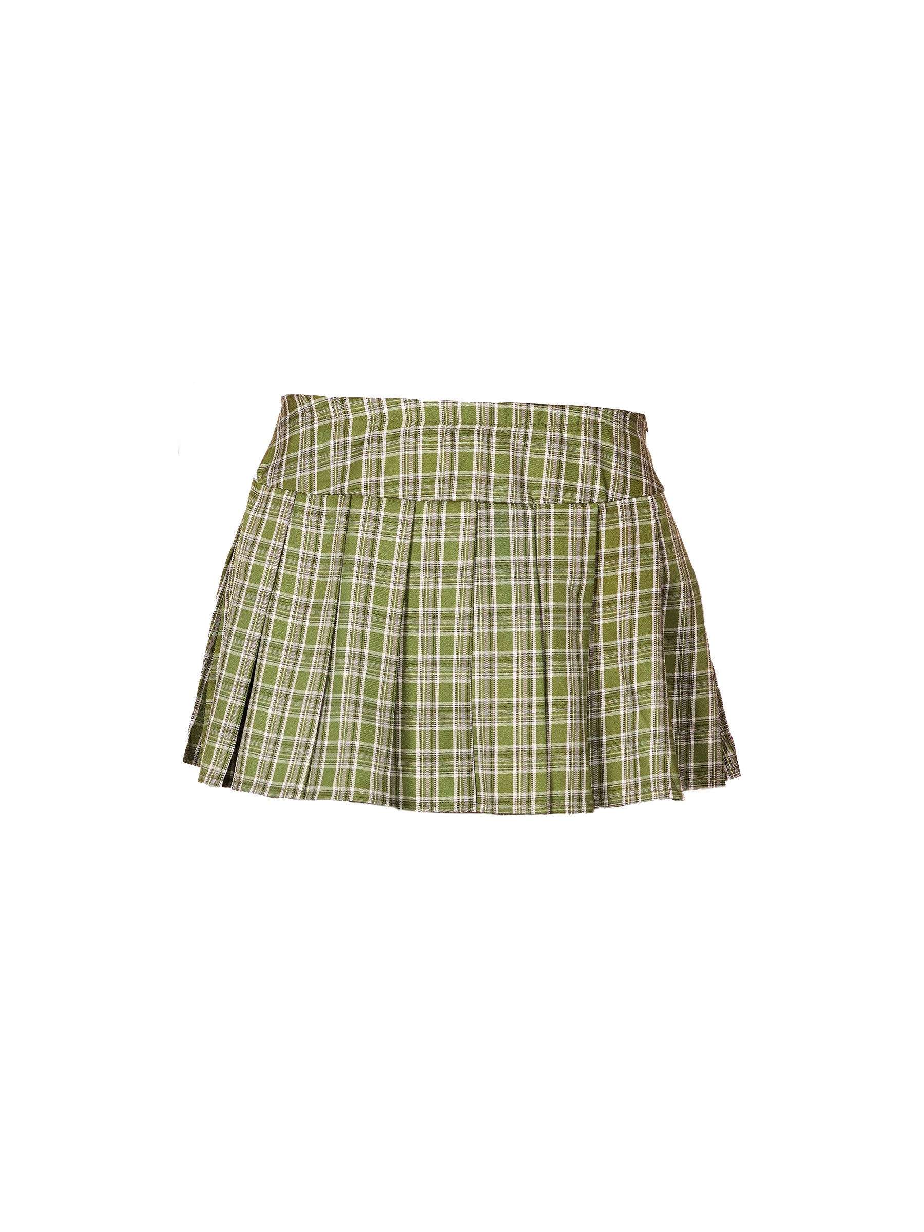 Green plaid skirt on a white background