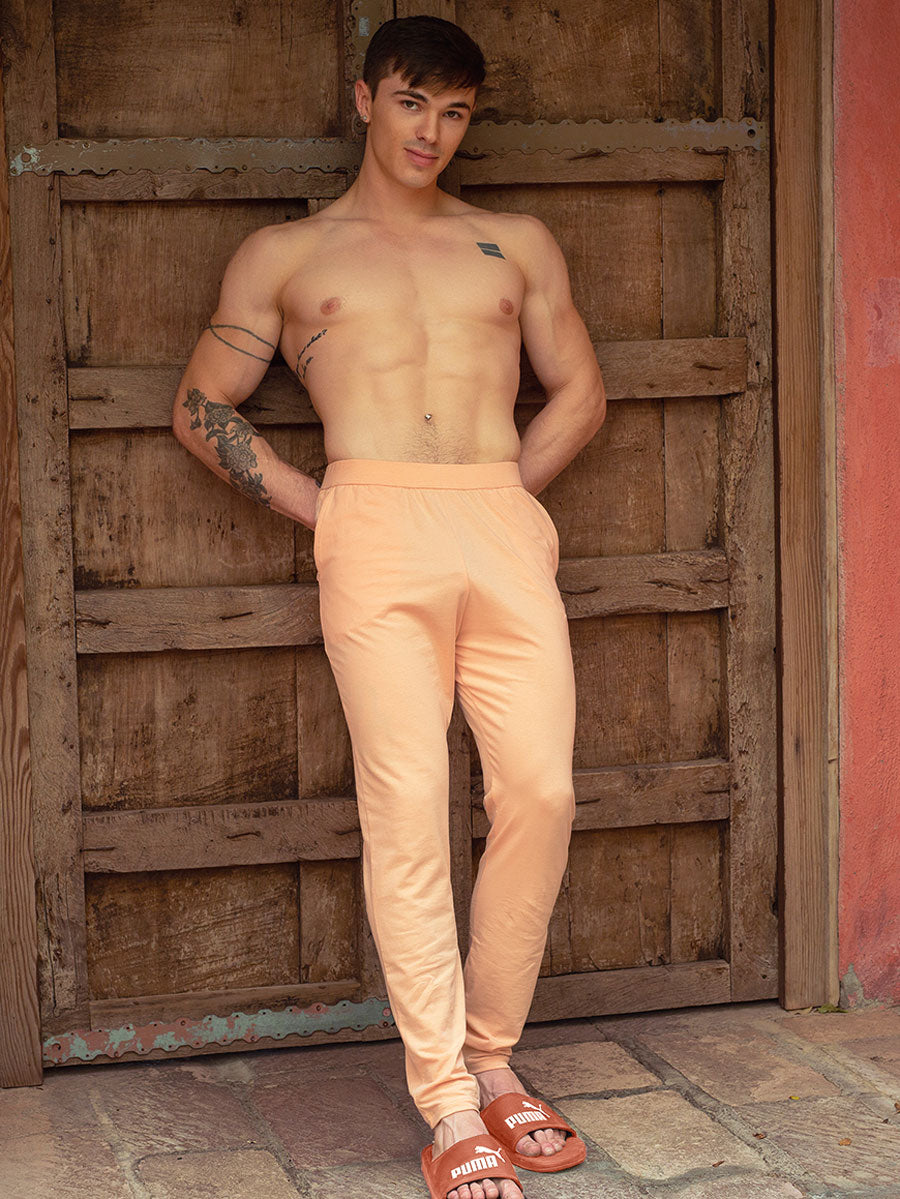 men's peach cotton lounge pants - XDress