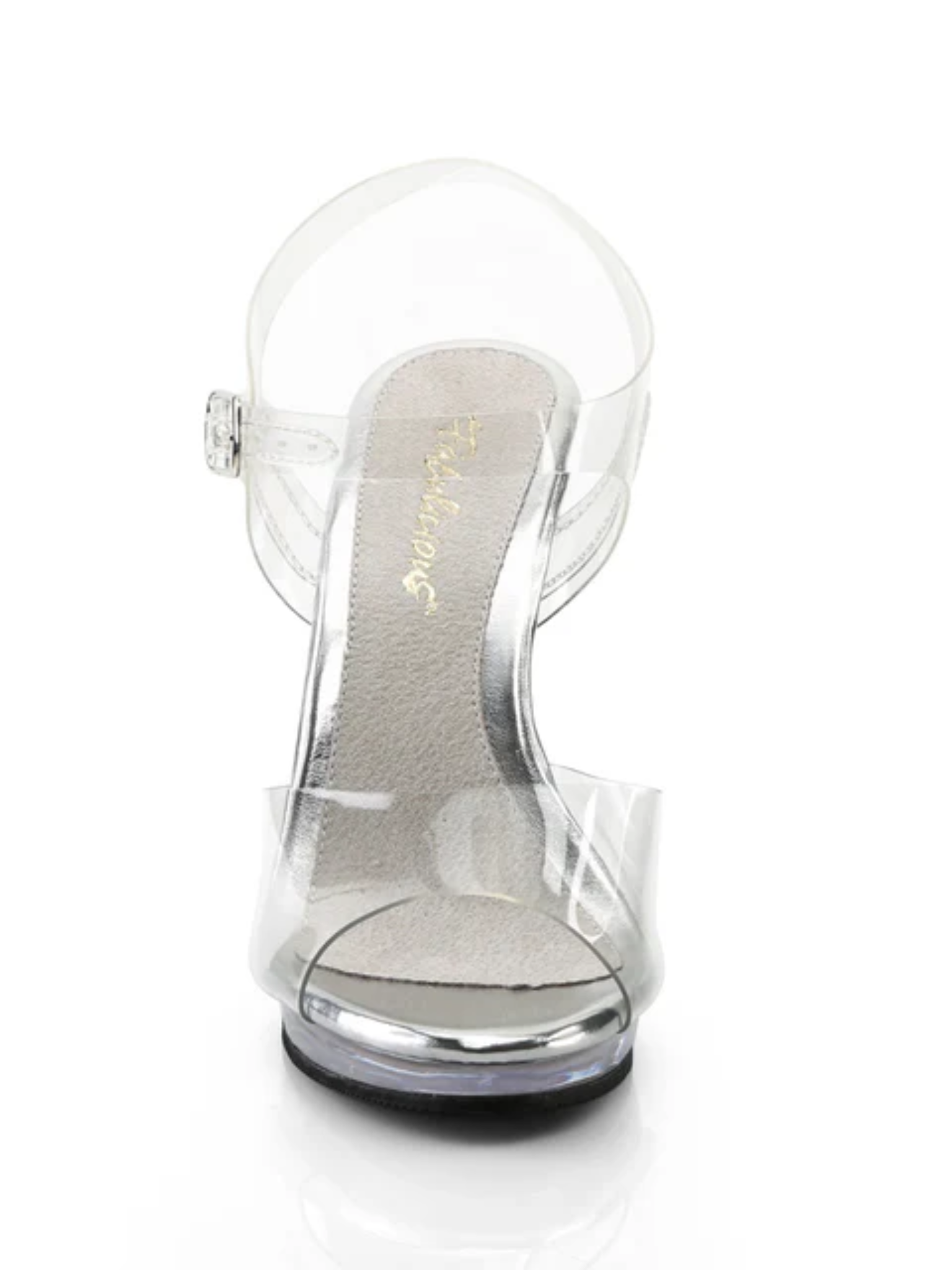 men's clear high heel shoe white background front view XDress