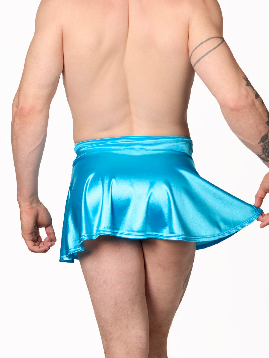 men's blue satin mini skirt - XDress