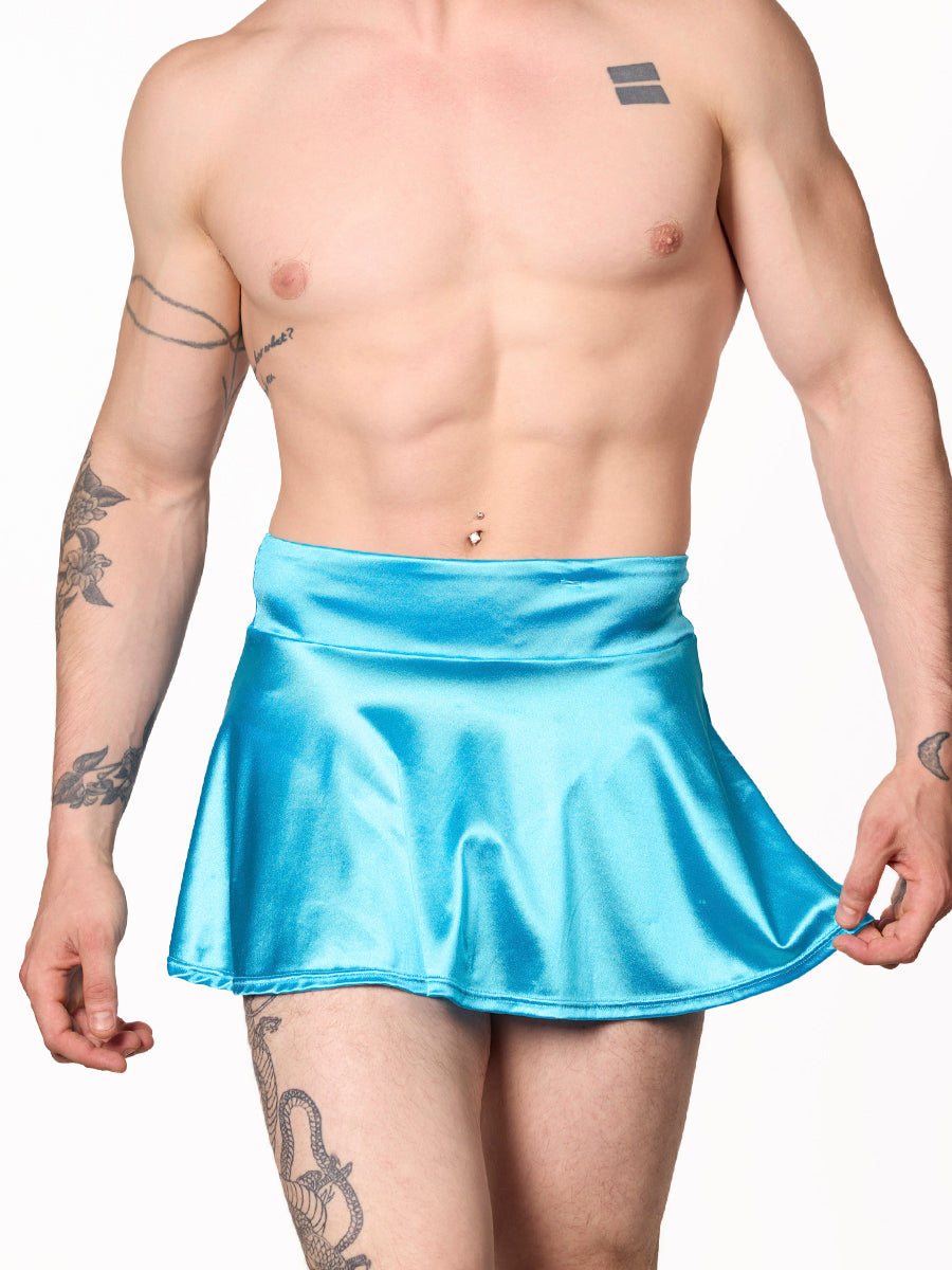 men's blue satin mini skirt - XDress