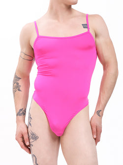 men's pink nylon fullback bodysuit - XDress