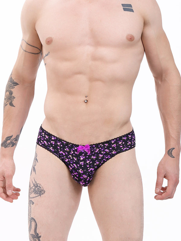 Men's purple floral print panty – XDress Lingerie