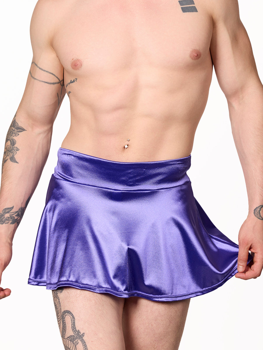 men's purple satin mini skirt - XDress