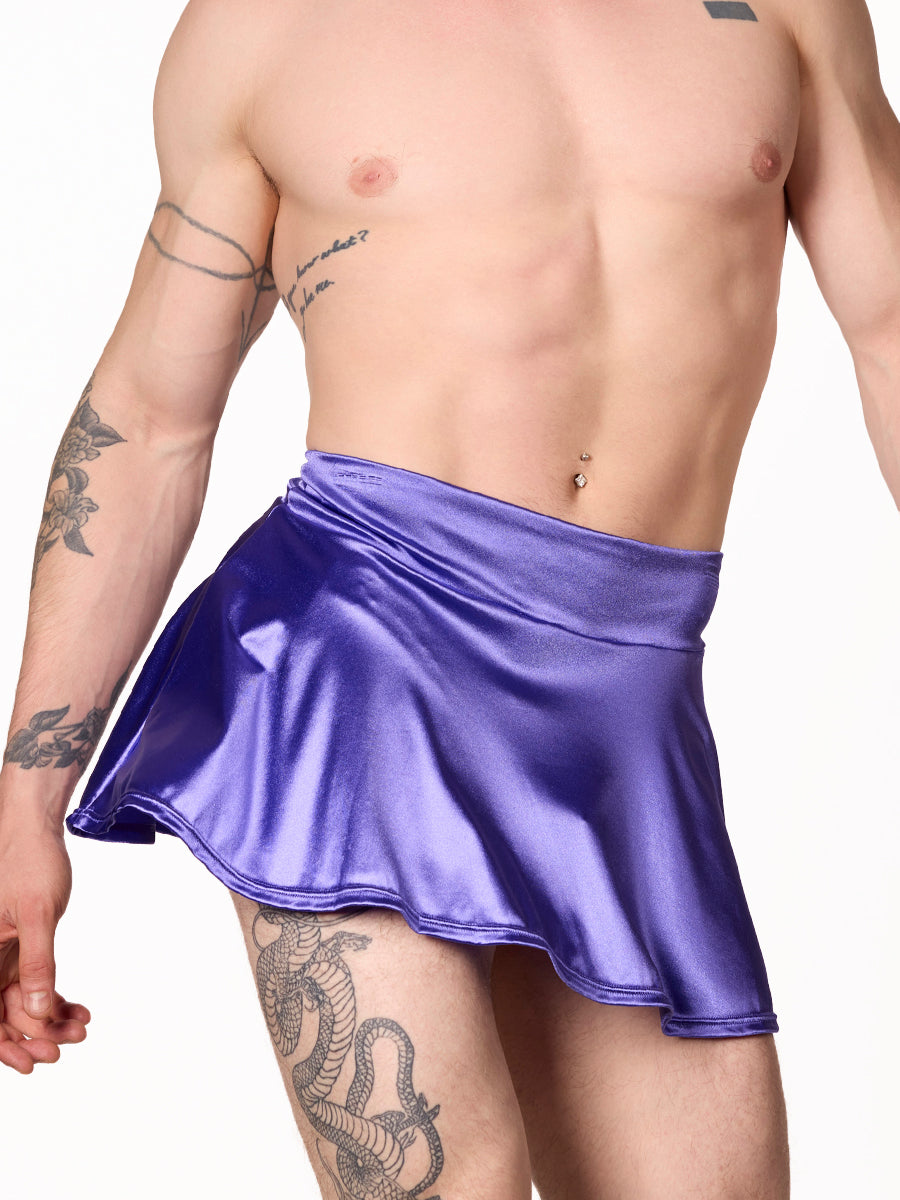 men's purple satin mini skirt - XDress